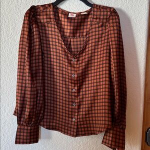 Levi's Brown Plaid Women's Blouse NWOT